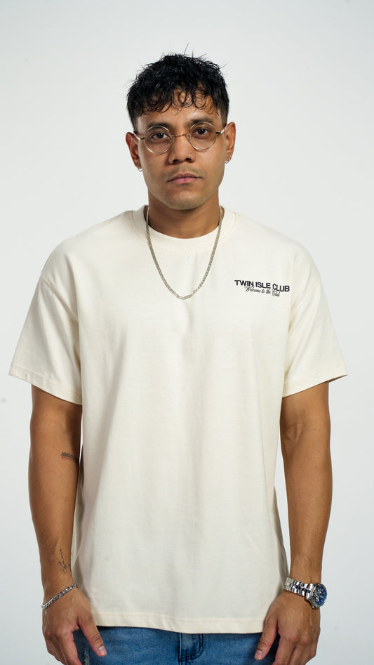 Oversized Drop Shoulder Tee Creme