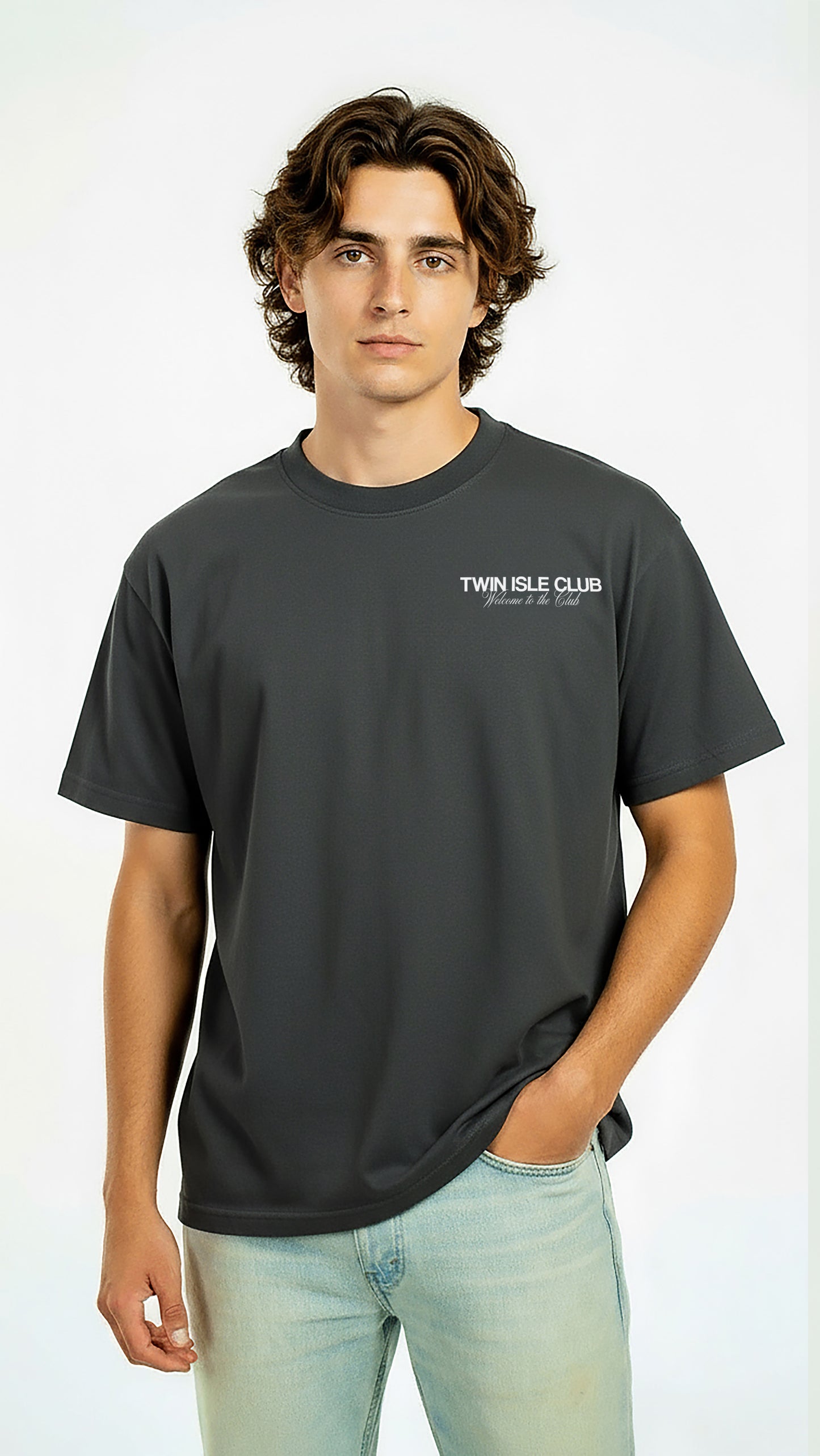 Oversized Drop Shoulder Tee Asphault