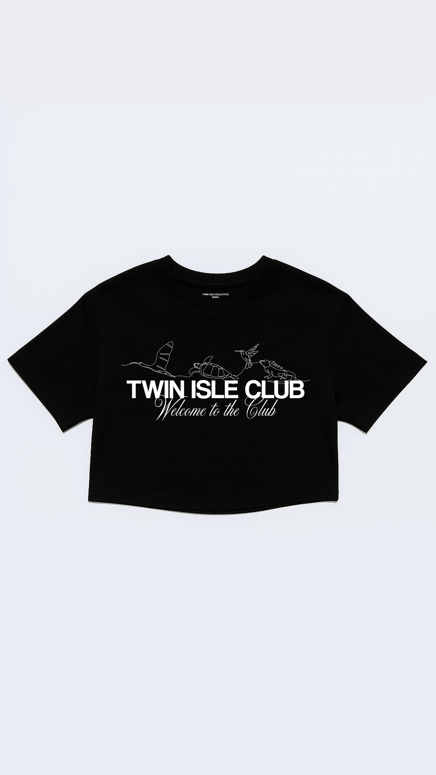 Female Oversized Crop Black