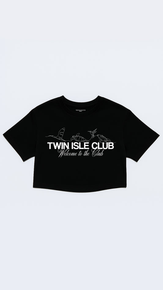 Female Oversized Crop Black